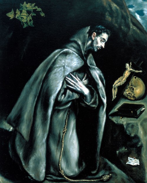 El Greco [Public domain], <a href="https://commons.wikimedia.org/wiki/File:El_Greco,_St_Francis_in_Prayer_before_the_Crucifix.JPG"   target="_blank">via Wikimedia Commons</a>