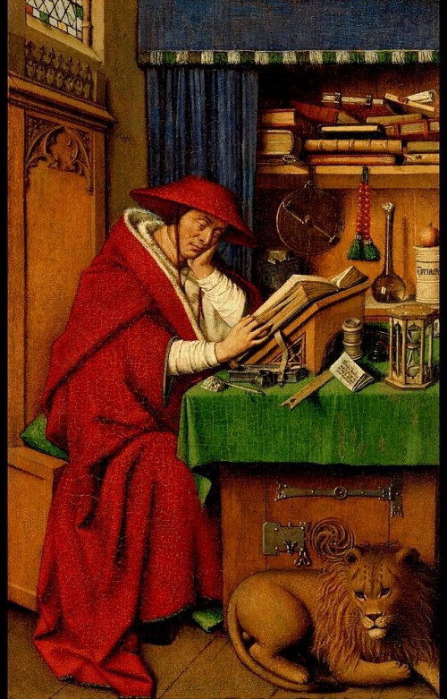 Jan van Eyck [Public domain], <a href="https://commons.wikimedia.org/wiki/File:Jan_van_eyck,_san_girolamo_nello_studio,_detroit.JPG"  target="_blank">via Wikimedia Commons</a>