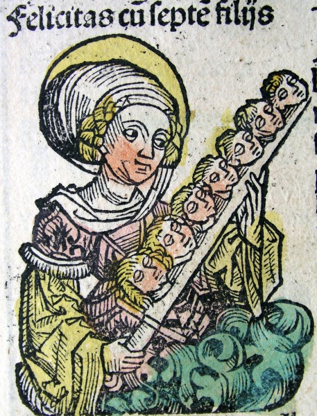 <p>Public Domain,</p><p>via</p><a href="https://commons.wikimedia.org/wiki/File:Nuremberg_chronicles_-_Felicitas_with_her_Seven_Sons_(CXIIIIr).jpg#/media/File:Nuremberg_chronicles_-_Felicitas_with_her_Seven_Sons_(CXIIIIr).jpg">Wikimedia</a>