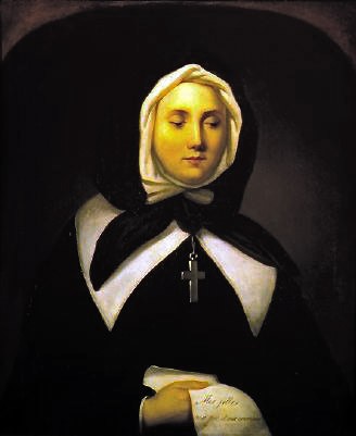 Painting of Saint Marguerite Bourgeoys Attributed to Antoine Plamondon (1804–1895) | 
Marguerite Bourgeoys, C.N.D. (17 April 1620–12 January 1700), was a French nun and founder of the Congregation of Notre Dame of Montreal in the colony of New France, now part of Québec, Canada

<a href="https://commons.wikimedia.org/wiki/File:Bourgeoys.jpg" title="via Wikimedia Commons" target="_blank">Attributed to Antoine Plamondon</a> [Public domain]