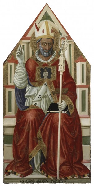 Saint Blaise is the patron saint of wool combers and throat disease. According to the Acta Sanctorum, he was martyred by being beaten, attacked with iron combs, and beheaded.

<a href="https://commons.wikimedia.org/wiki/File:Bicci_di_Lorenzo_-_St._Blaise_-_24.10_-_Indianapolis_Museum_of_Art.jpg" title="via Wikimedia Commons" target="_blank">Bicci di Lorenzo</a> [Public domain]