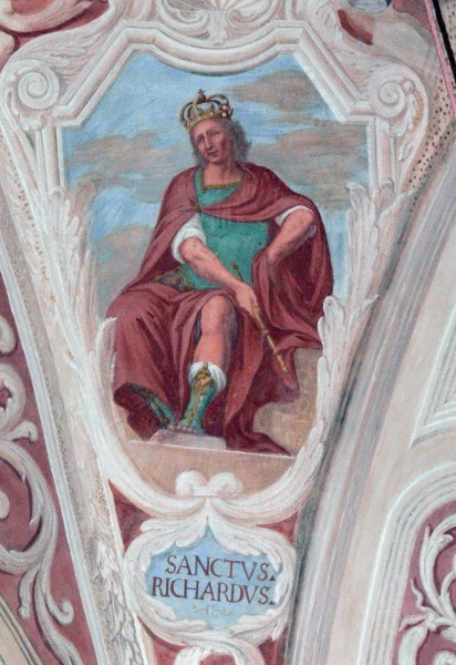 Saint Richard the Pilgrim or Richard of Wessex was the father of the West Saxon saints Willibald, Winnibald and Walburga. He led his family on a pilgrimage to the Holy Land, but died en route in Lucca, where he was buried in the church of Saint Fridianus.


<a href="https://commons.wikimedia.org/wiki/File:Pfarrkirchen_-_Deckenfresco_-_Sankt_Richard_1.jpg" title="via Wikimedia Commons" target="_blank">Wolfgang Sauber</a> [<a href="https://creativecommons.org/licenses/by-sa/3.0" target="_blank">CC BY-SA</a>]