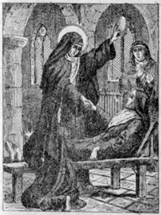 Saint Colette of Corbie was a French abbess and the foundress of the Colettine Poor Clares, a reform branch of the Order of Saint Clare, better known as the Poor Clares. 


<a href="https://commons.wikimedia.org/wiki/File:Perrot_-_Bue_ar_Zent_pajenn191.jpg" title="via Wikimedia Commons" target="_blank">Ar Gwennek</a> [Public domain]