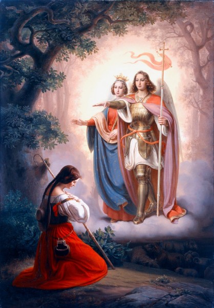 Appearance of Sts Catherine and Michael to Joan of Arc (Lef-Hand Part of The Life of Joan of Arc Triptych)

<a href="https://commons.wikimedia.org/wiki/File:Hermann_Anton_Stilke_oan_of_Arc.jpg" title="via Wikimedia Commons" target="_blank">Hermann Stilke</a> / Public domain